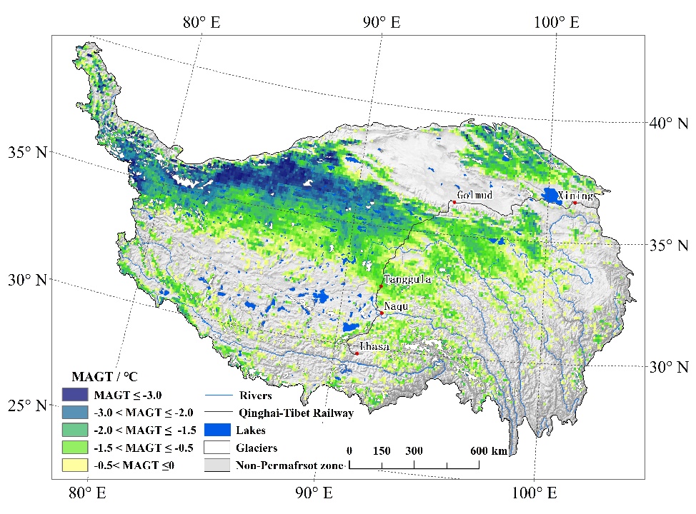 Spatial distribution of permafrost on the QTP based on the MAGT.jpg